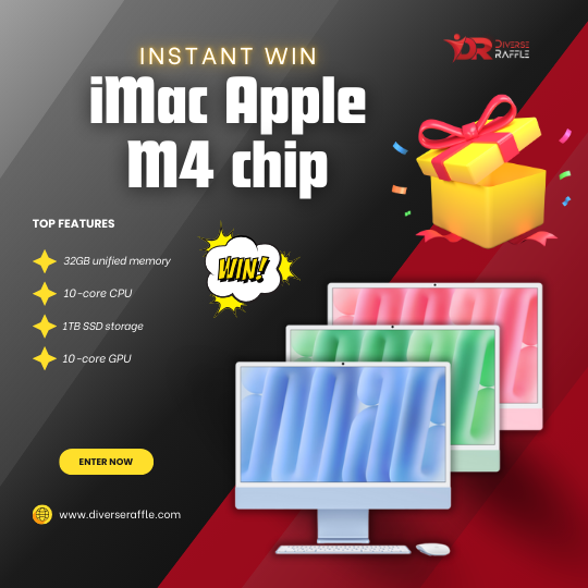 Win This New iMac Apple M4 chip with 10-core CPU 32GB Memory