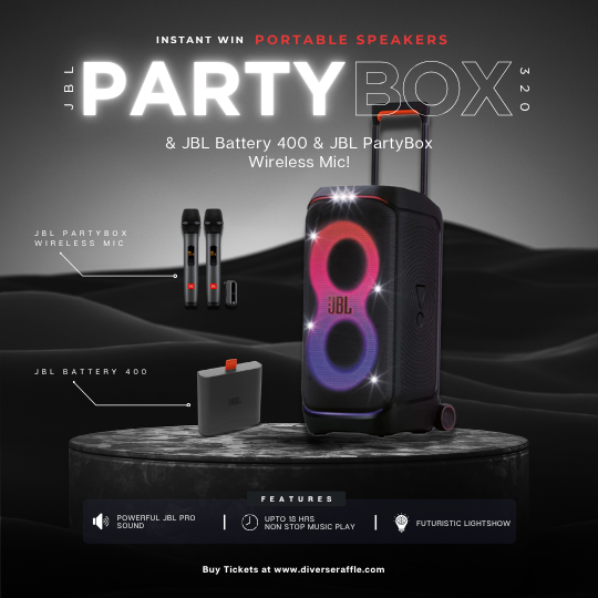 Win This New JBL PartyBox Stage 320 Portable Speakers!