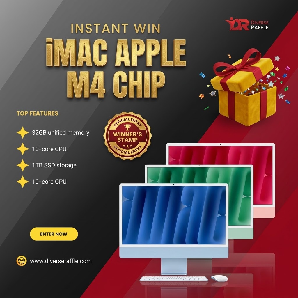 Instant Win iMac Apple M4 chip with 10-core CPU!